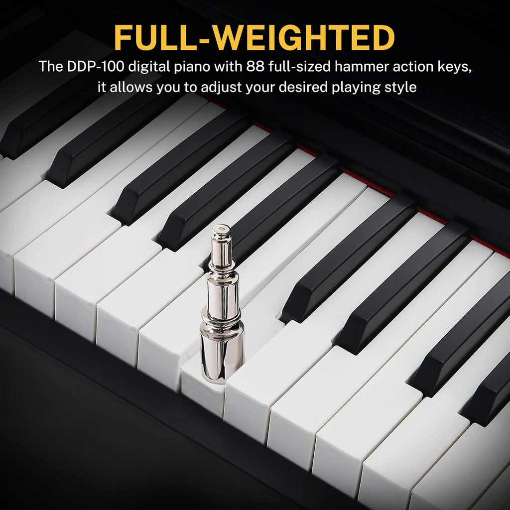 88-Key Weighted Action Digital Piano with Furniture Stand, Triple Pedals, Black L5721