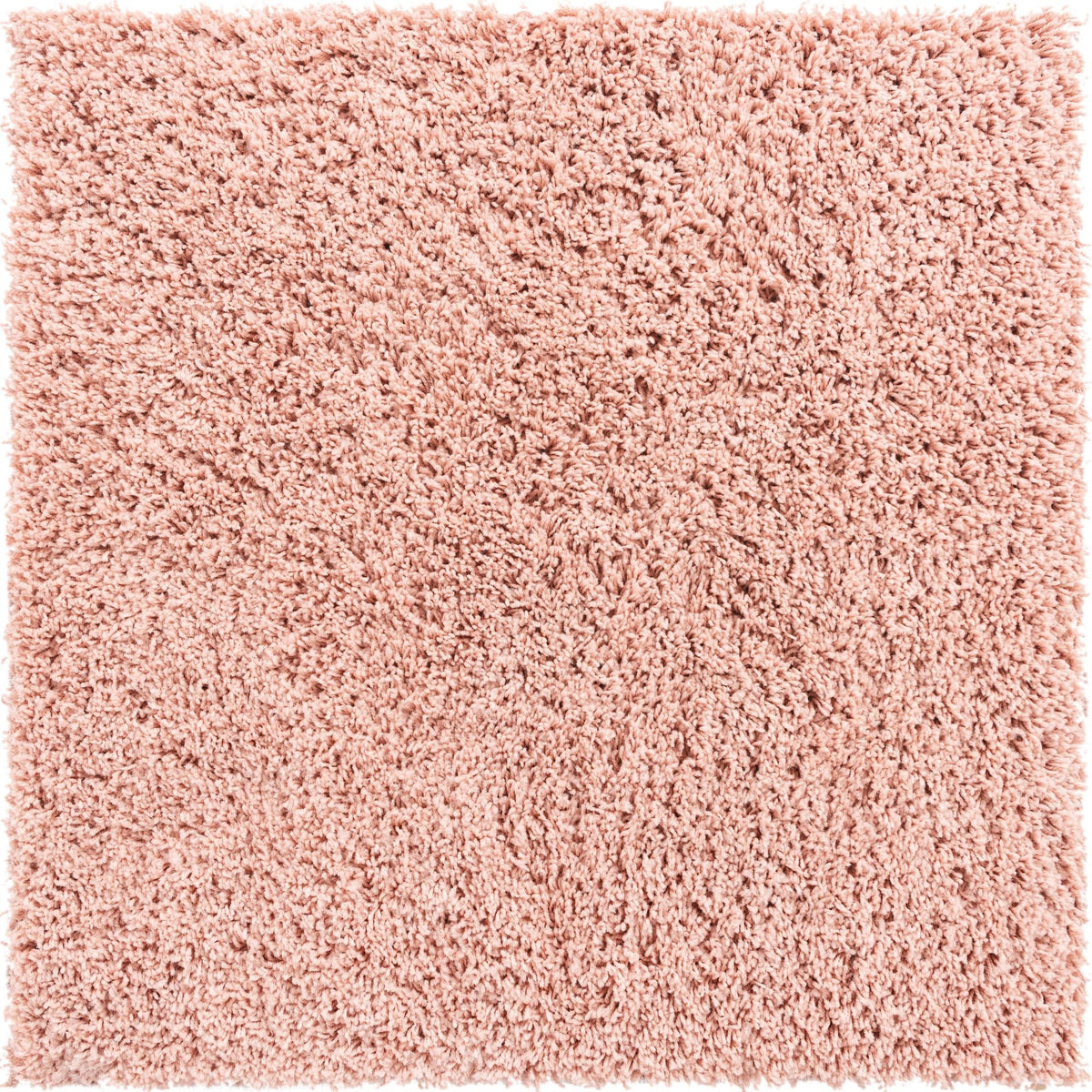 Rose Pink Solid Square Shag Area Rug R54107