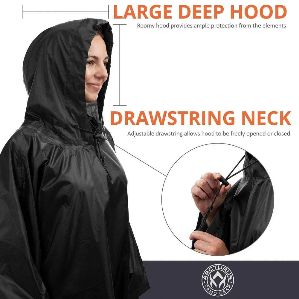 Reusable Rain Poncho, One Size 54" x 48" W86071