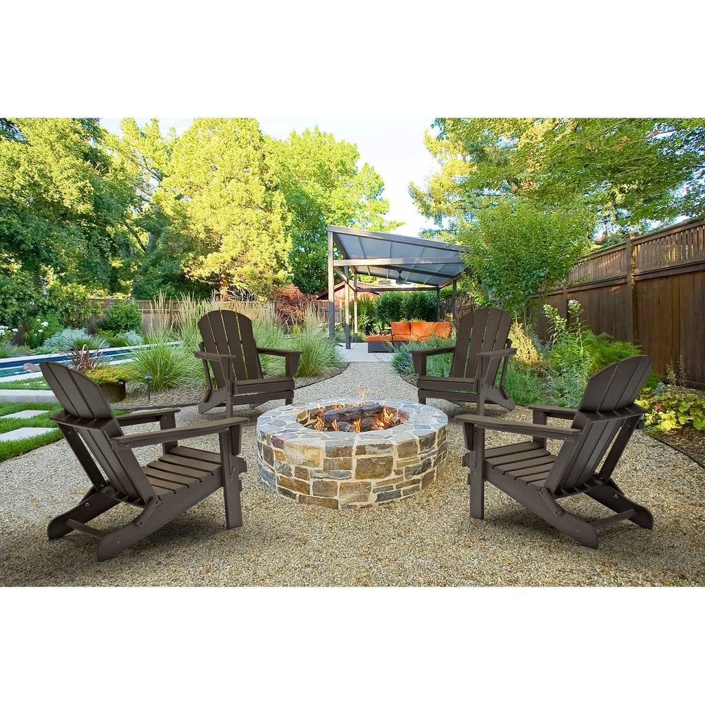 Brown Plastic Adirondack Chair Set of 4 P8391