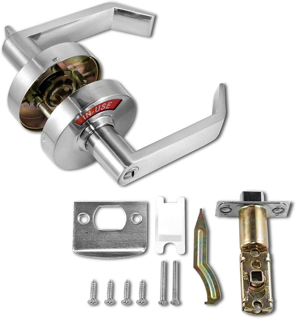 Privacy Indicator Lock with Keys, Satin Chrome V680