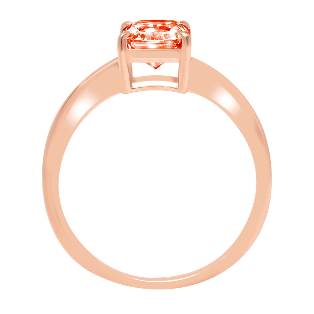 18K Rose Gold Solitaire Ring A8153