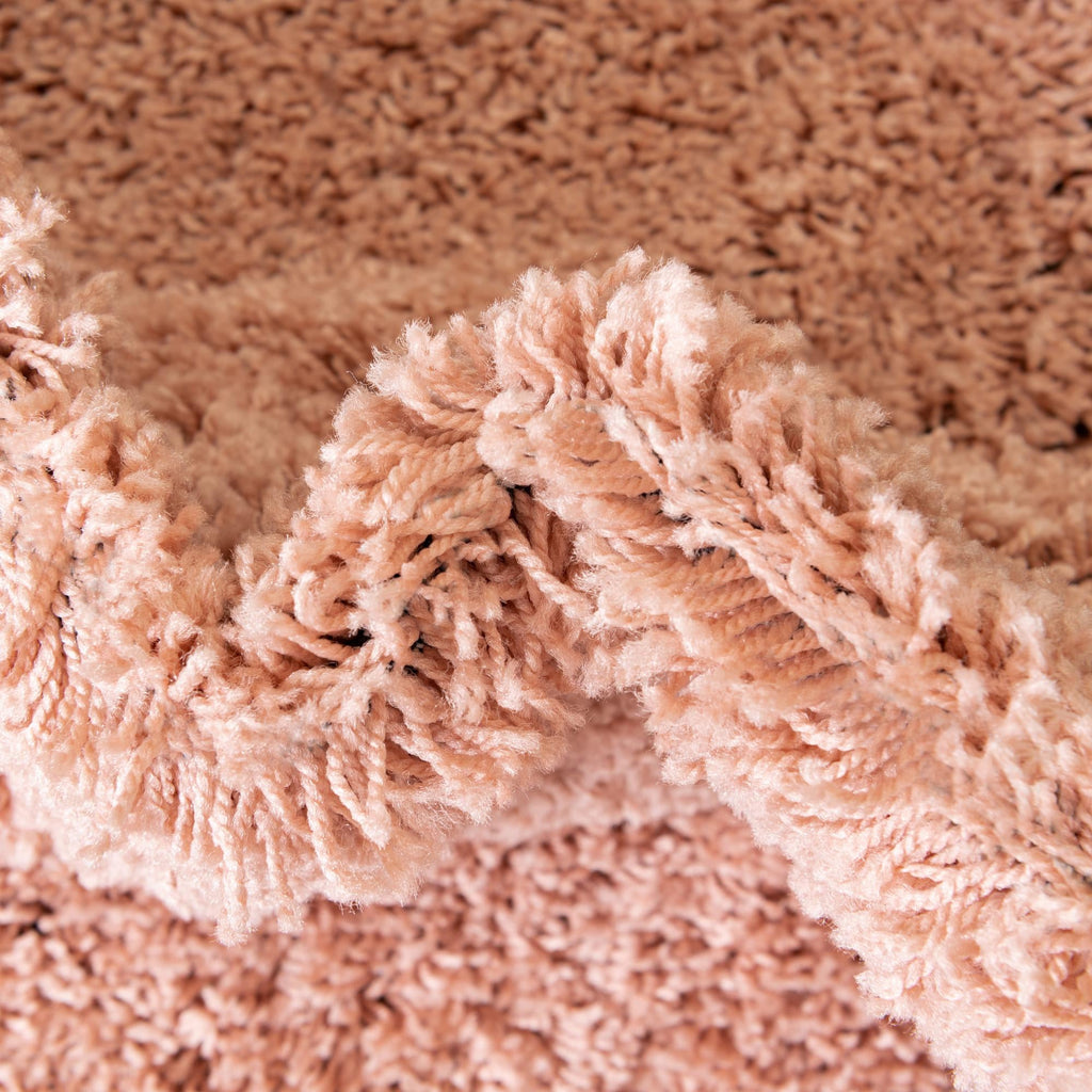 Rose Pink Solid Square Shag Area Rug R54107