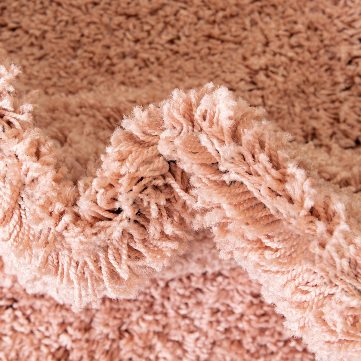Rose Pink Solid Square Shag Area Rug R54107