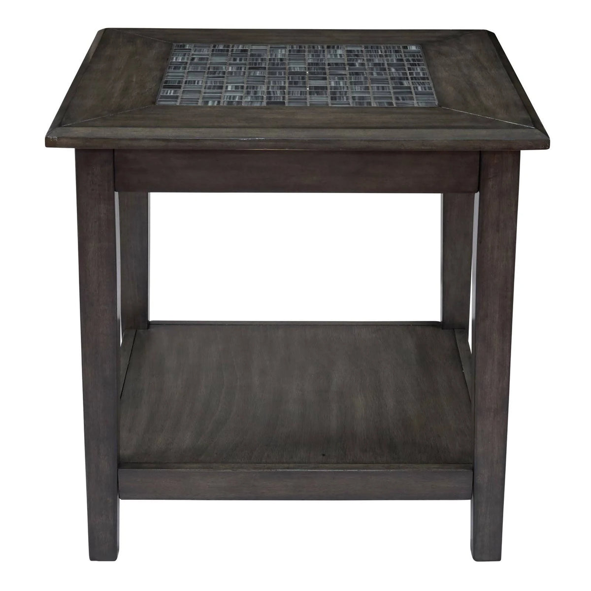 Grey Mosaic Tiled Top End Table B6538
