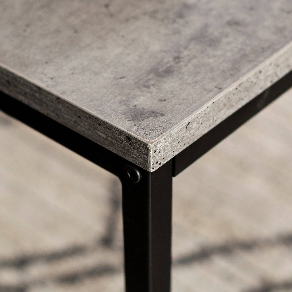 Dark Concrete Square Side Table Q6852