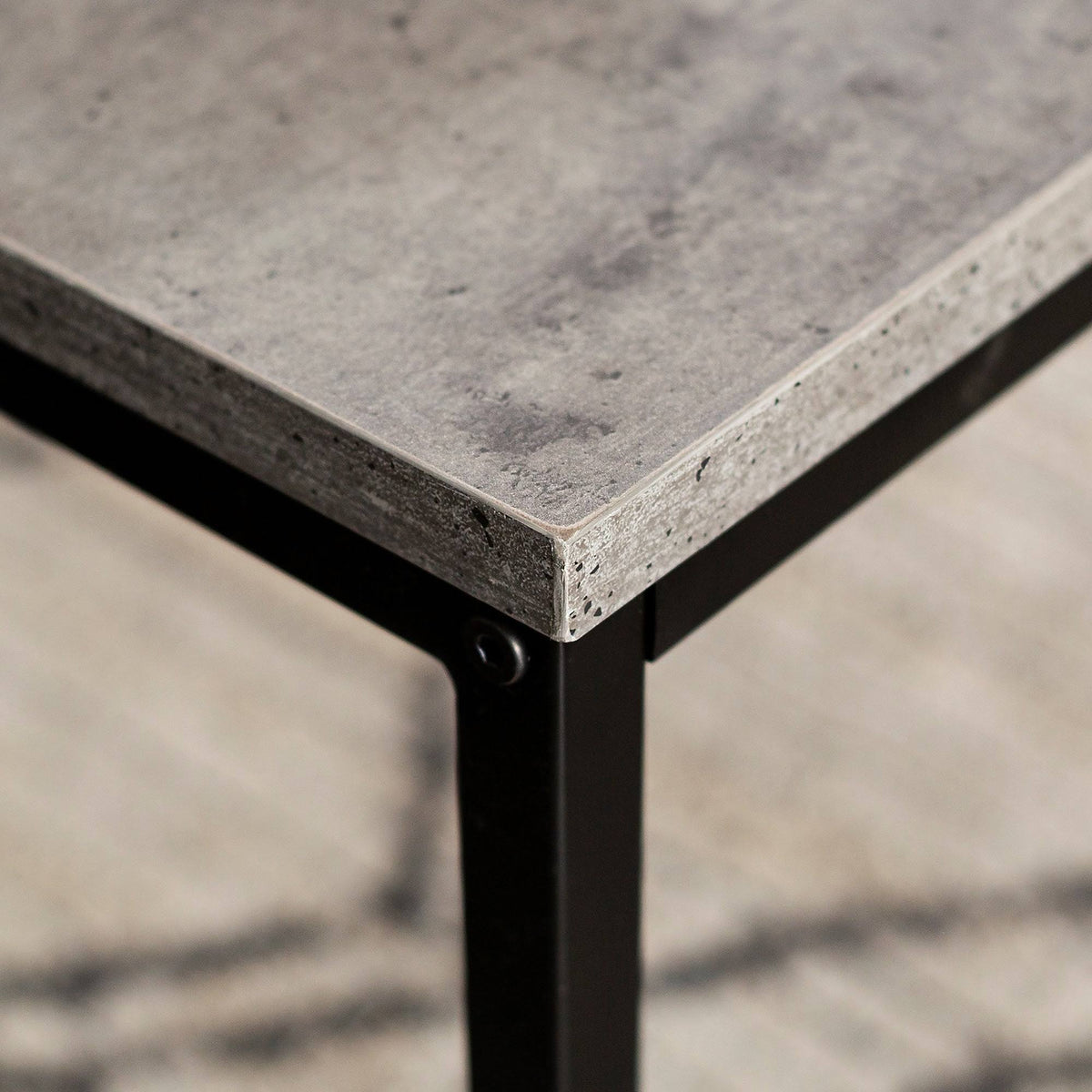 Dark Concrete Square Side Table Q6852
