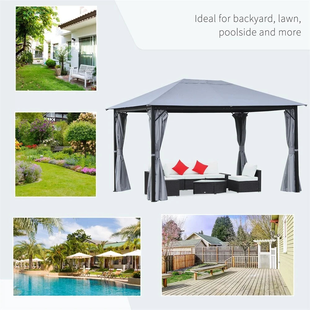 Aluminum Frame Outdoor Gazebo with Netting S350963