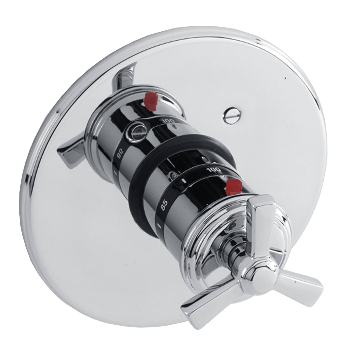 Satin Brass Thermostatic Trim Plate with Handle O4843