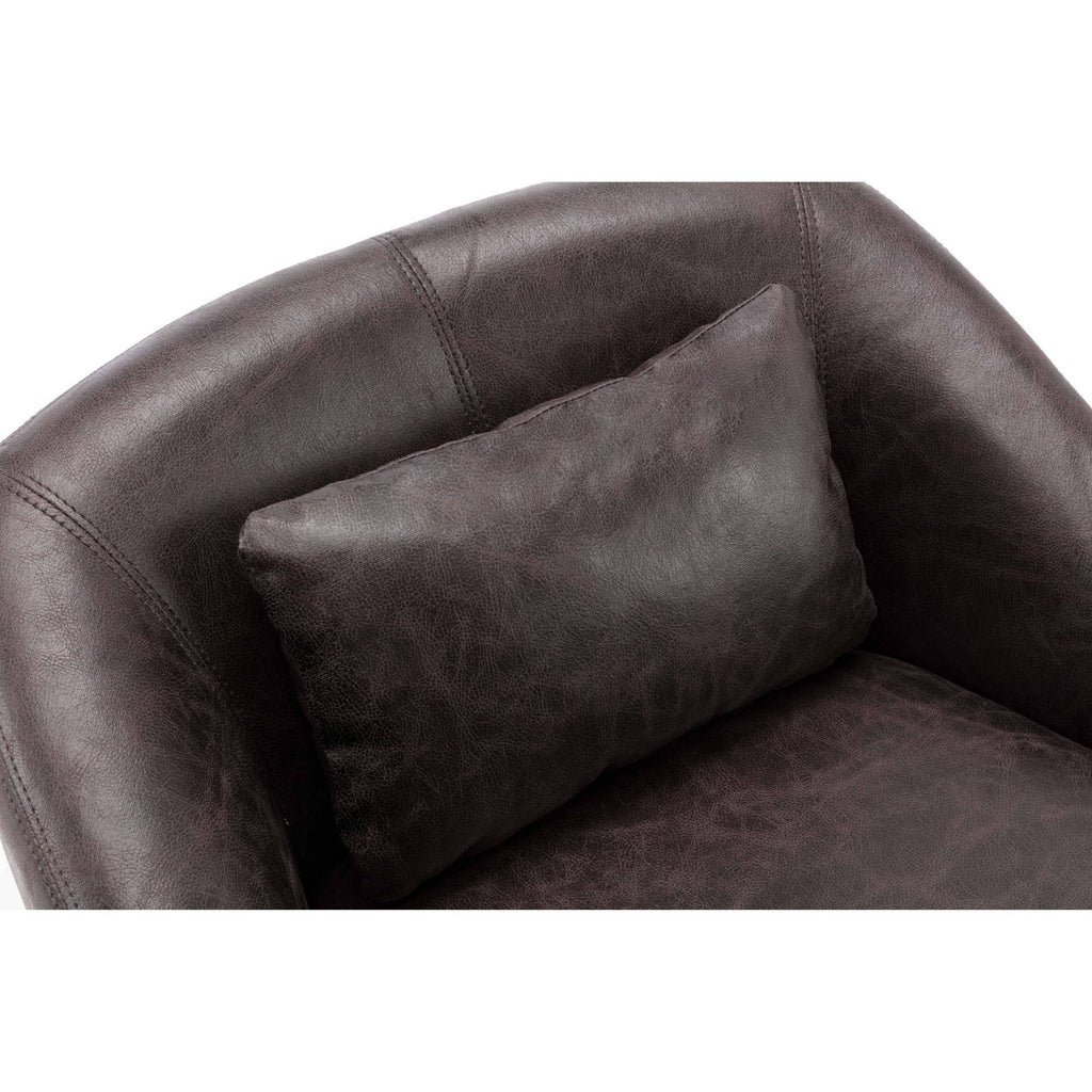 Barrel Chair with Storage Seat and Ottoman - Black E1977