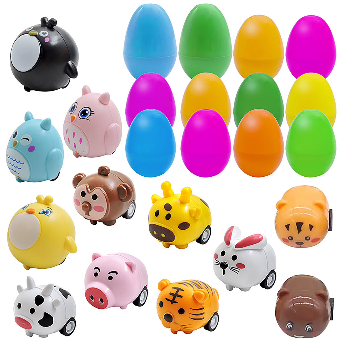 24pcs Children's Animal Car Eggs Toy Set Z1716