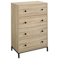 4-Drawer Tall Wood Bedroom Chest in Charter Oak B682