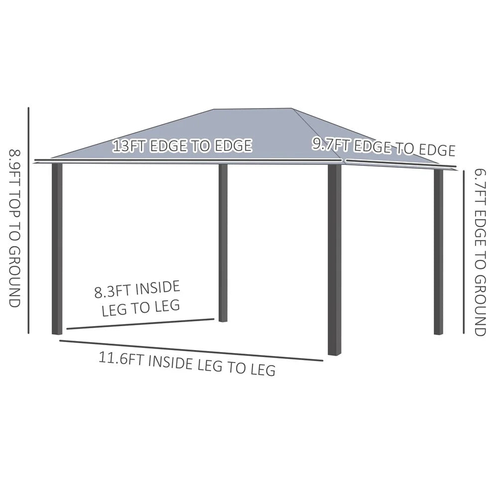 Aluminum Frame Outdoor Gazebo with Netting S350963