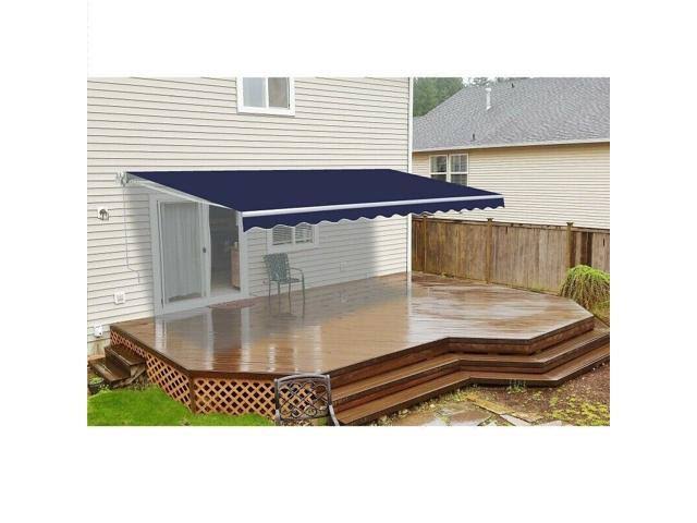 Blue Retractable Patio Awning 12 x 10 ft O788765