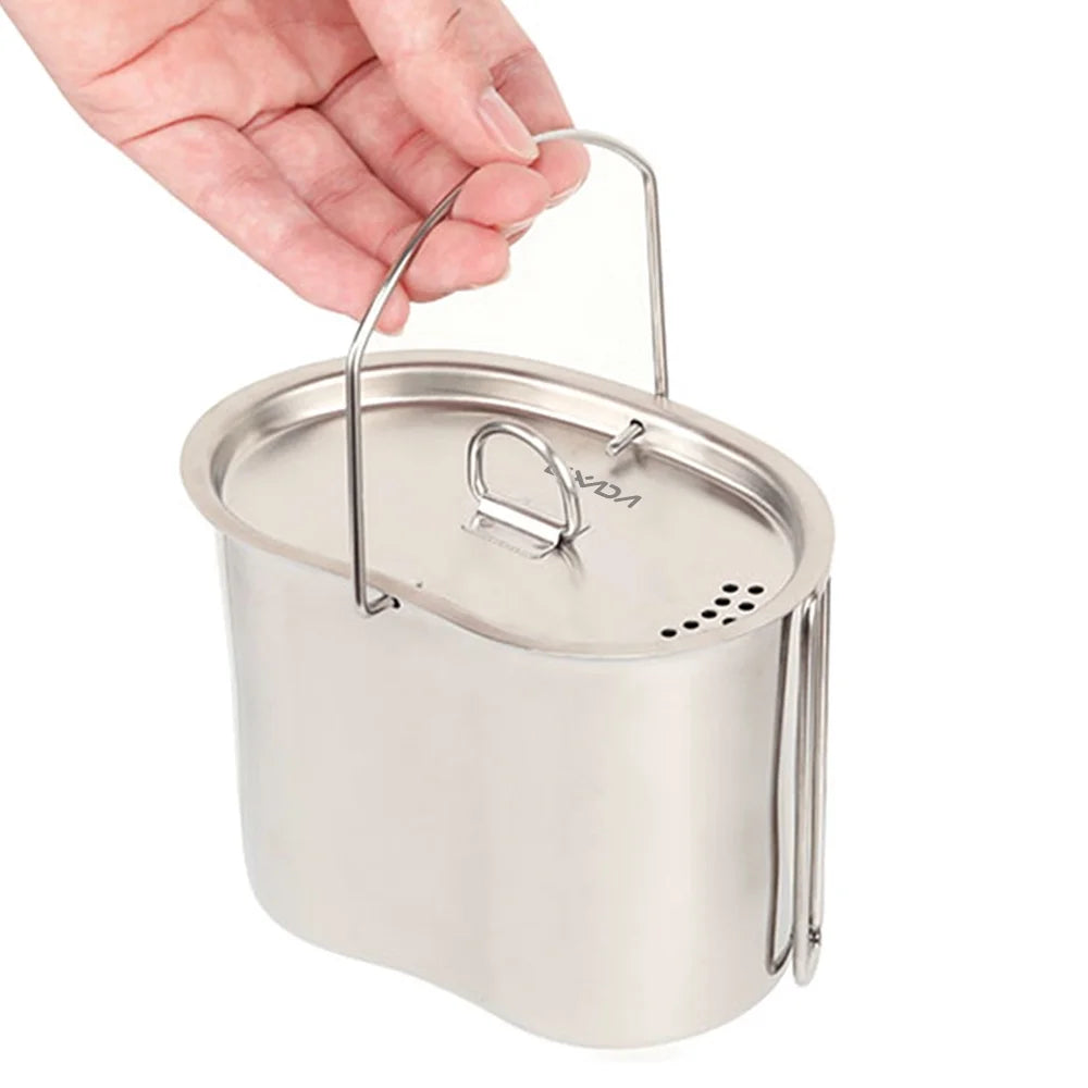 Stainless Steel Camping Cookware Set with Wood Stove D17034