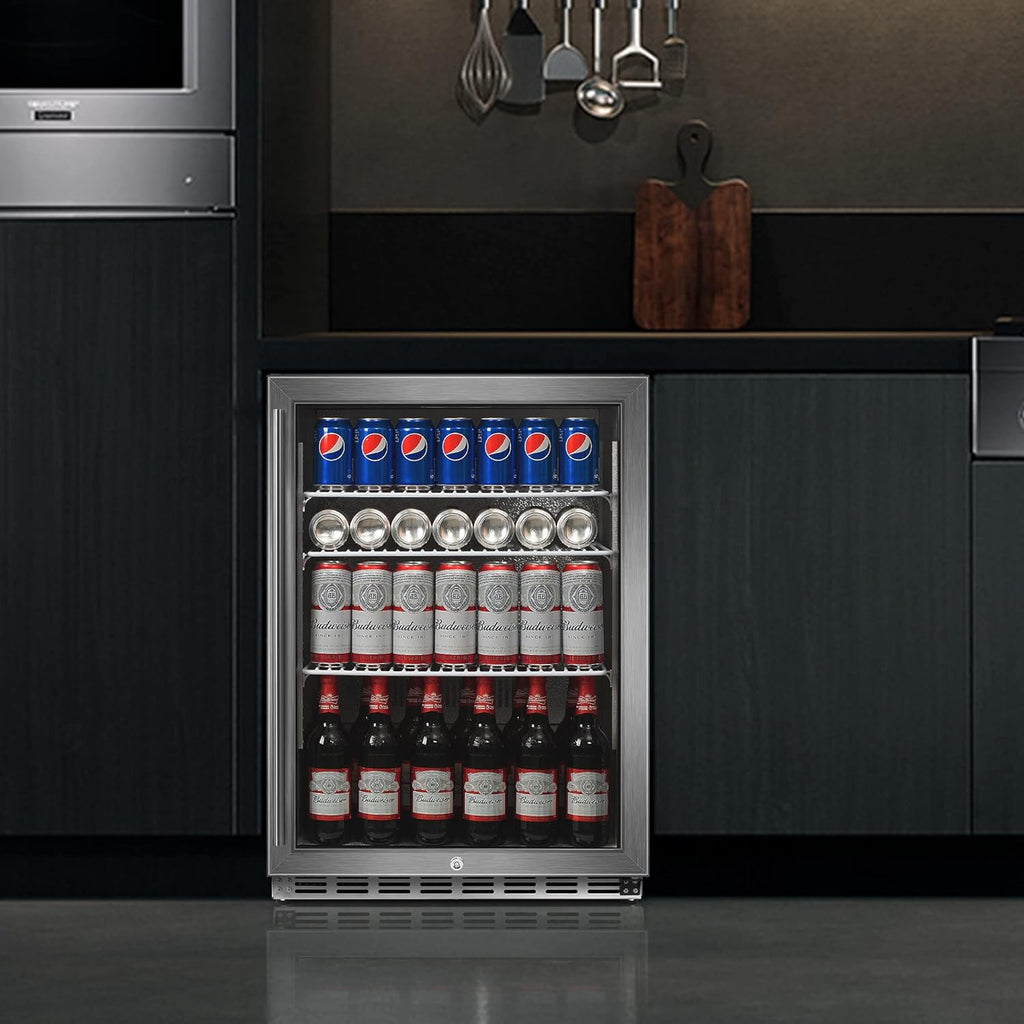 24 inch Built-in or Free Standing 160 Cans Beverage Refrigerator N958021