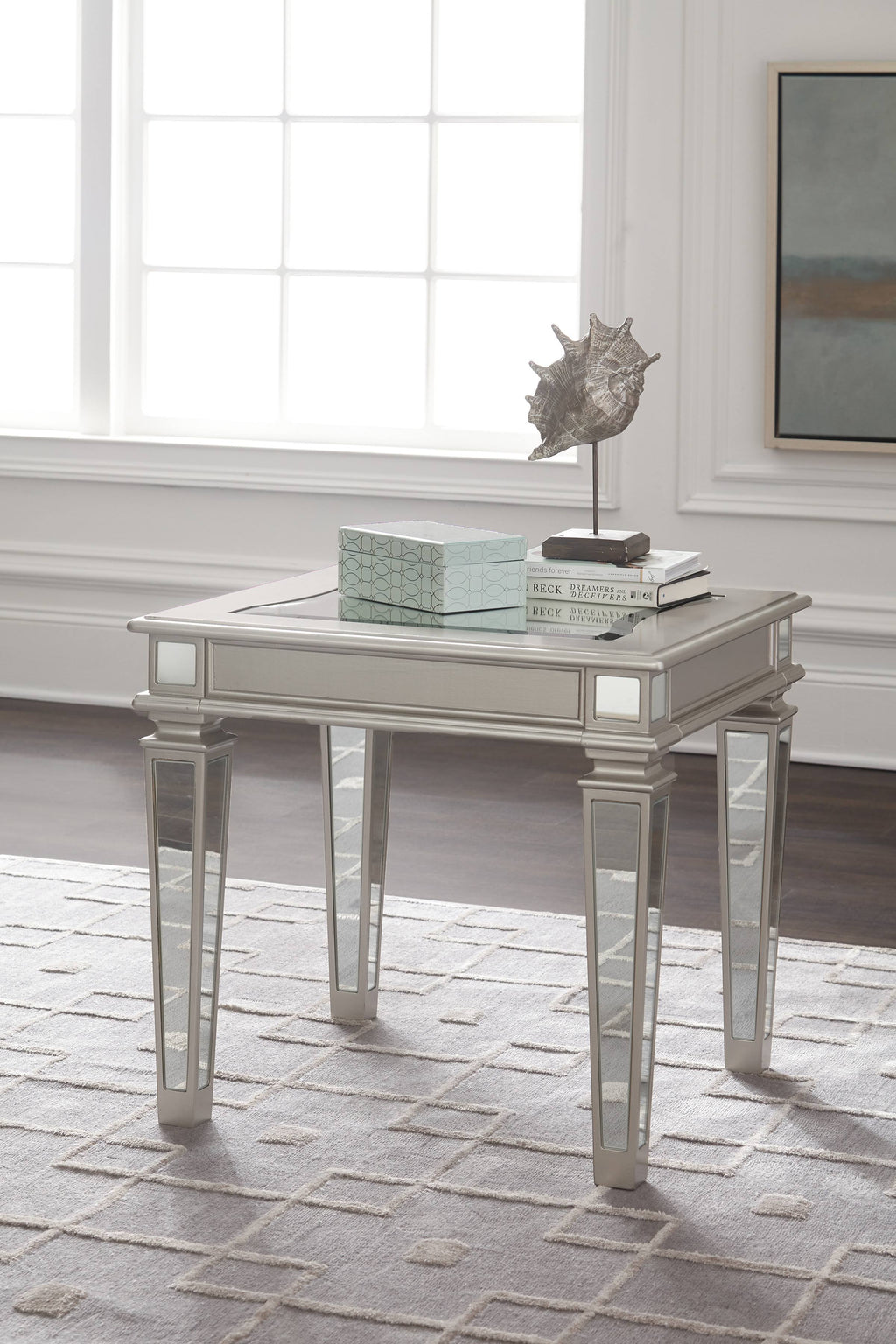 Silver Rectangular End Table J26480