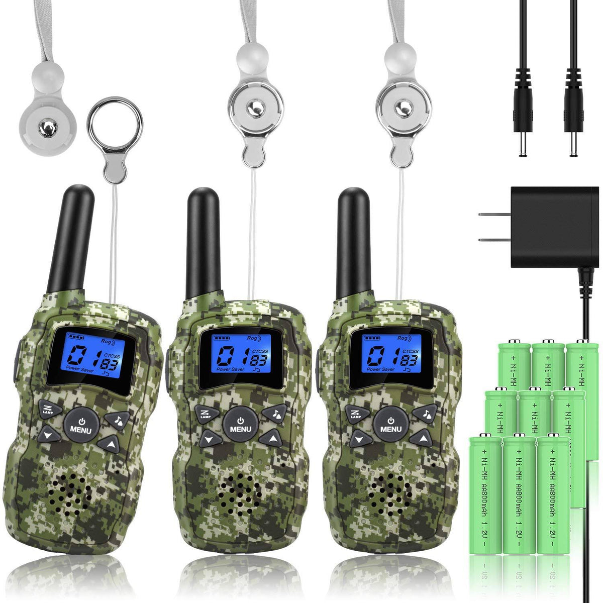 Rechargeable Walkie Talkies 3X3000mAh Battery 2 Way Radio O36524