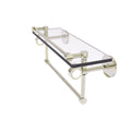 Polished Nickel Glass Shelf with Gallery Rail and Towel Bar R7530