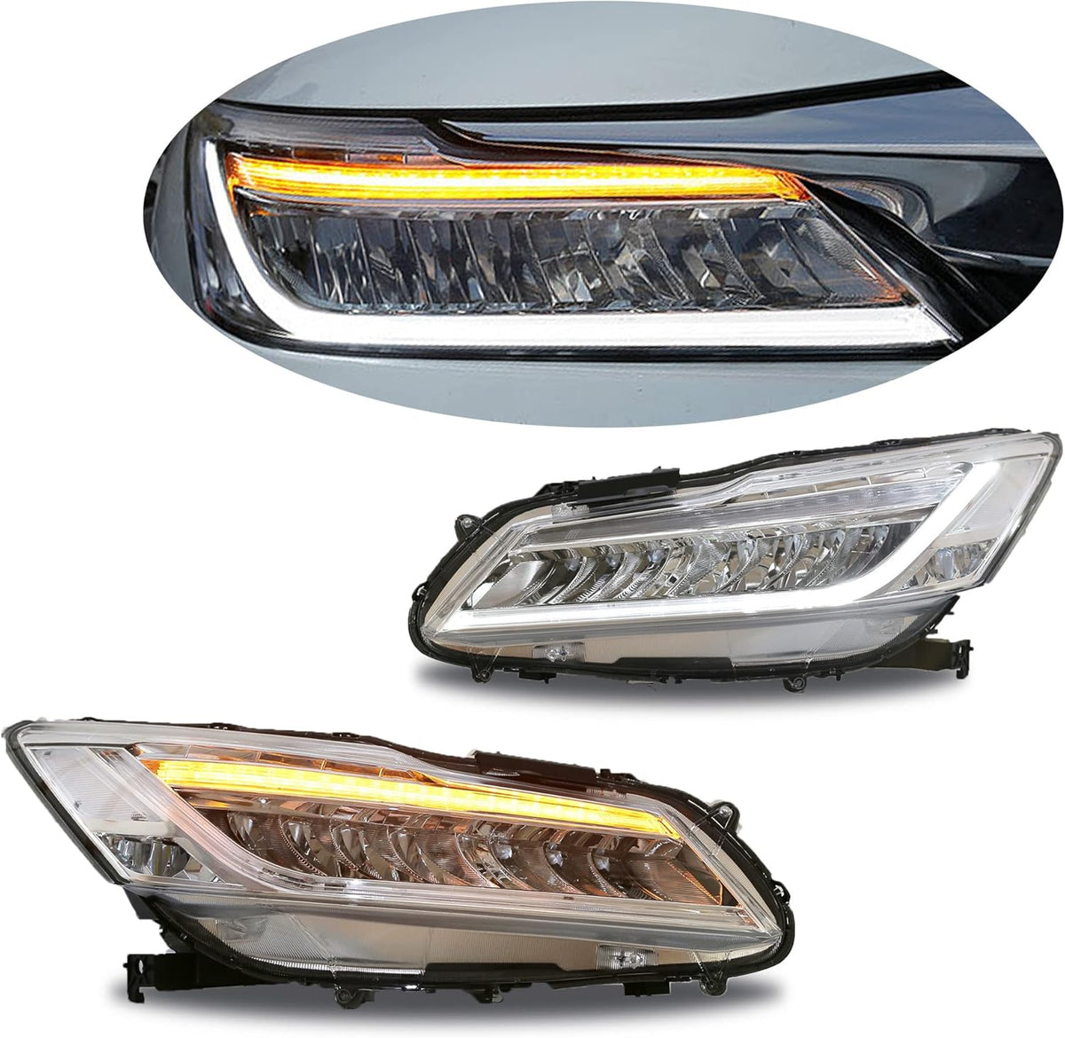 Front Projector DRL Headlights Assembly Set of 2 Z909769