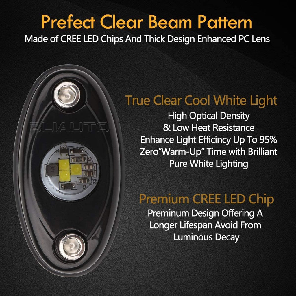 White 10PCS Waterproof LED Rock Light Pods Z4229