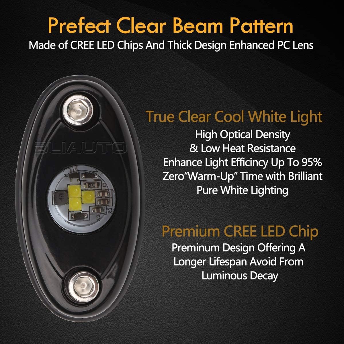 White 10PCS Waterproof LED Rock Light Pods Z4229