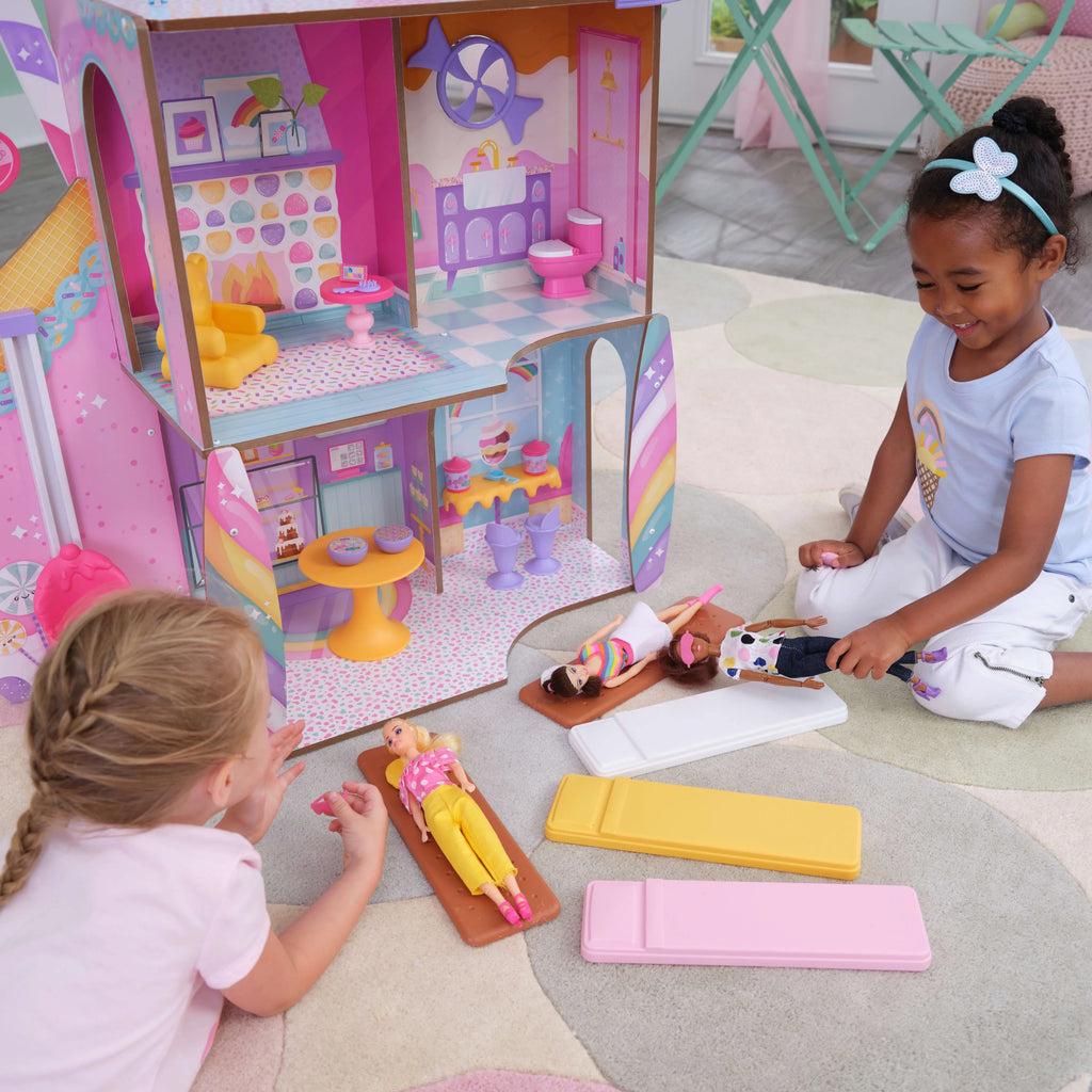 Wooden Dollhouse with Elevator 28 Accessories D777