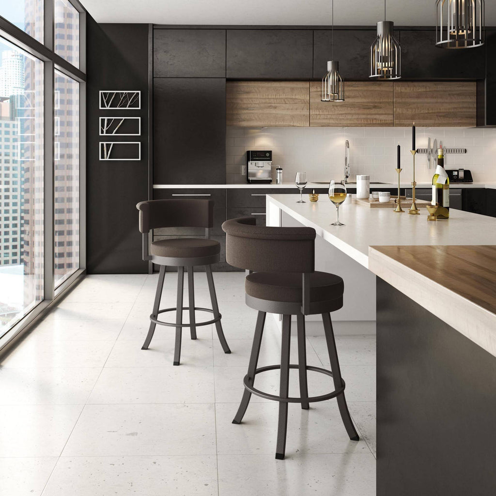 Dark Brown/Gray Swivel Bar Stool A771