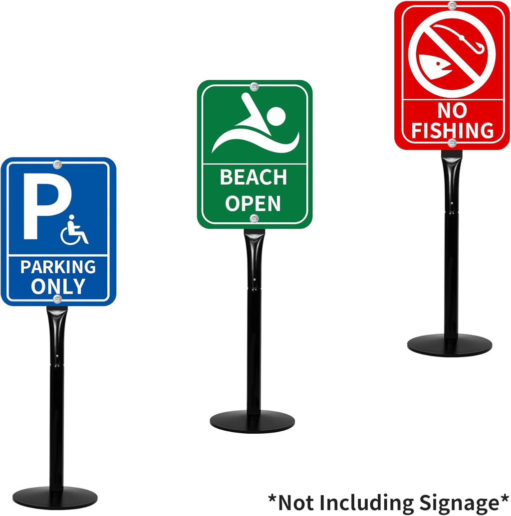 Cast Iron Sign Post Base with Portable 48” Post R18829