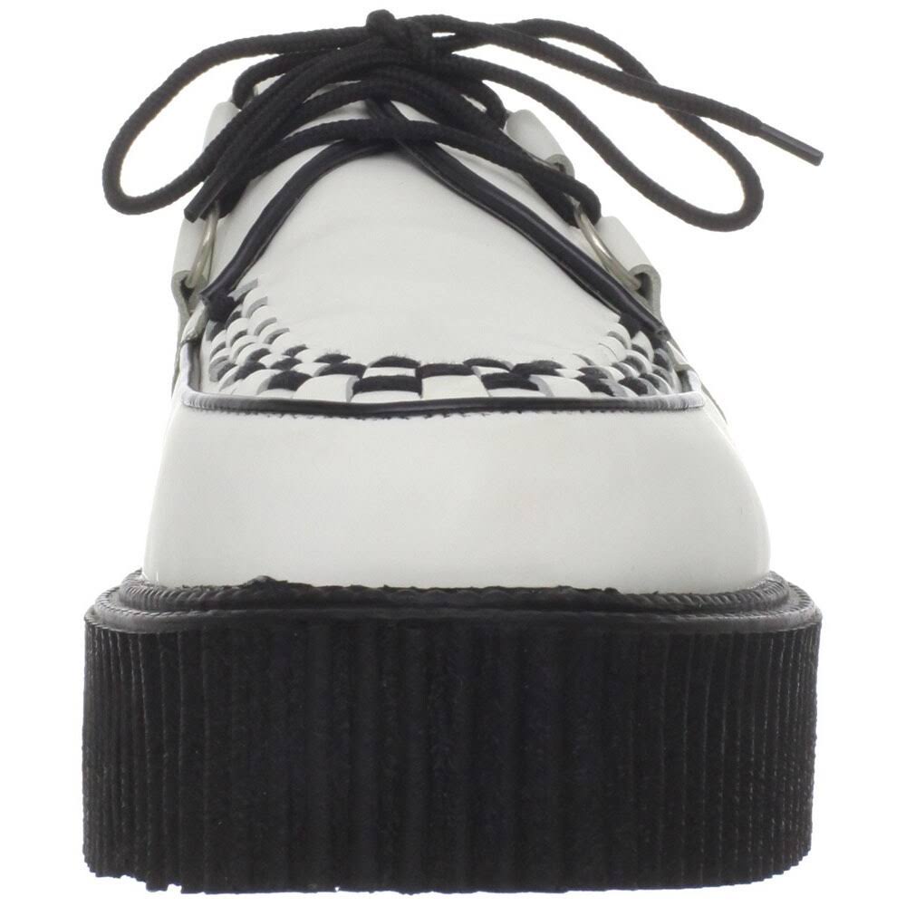 Black Leather Creeper Shoes V15007