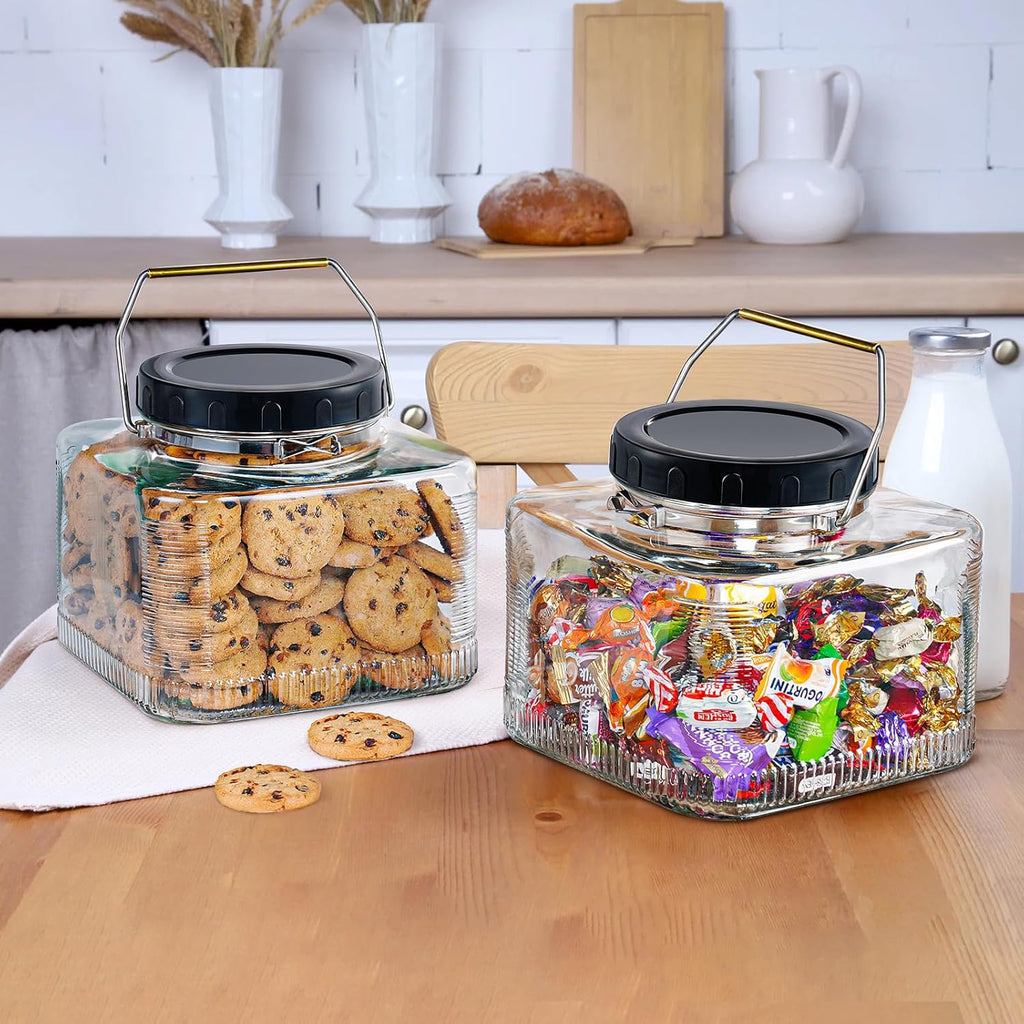 2 Pack 1 Gallon Glass Jar with Screw Lids K3255
