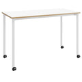 White Office Desk with Casters Plywood O963416
