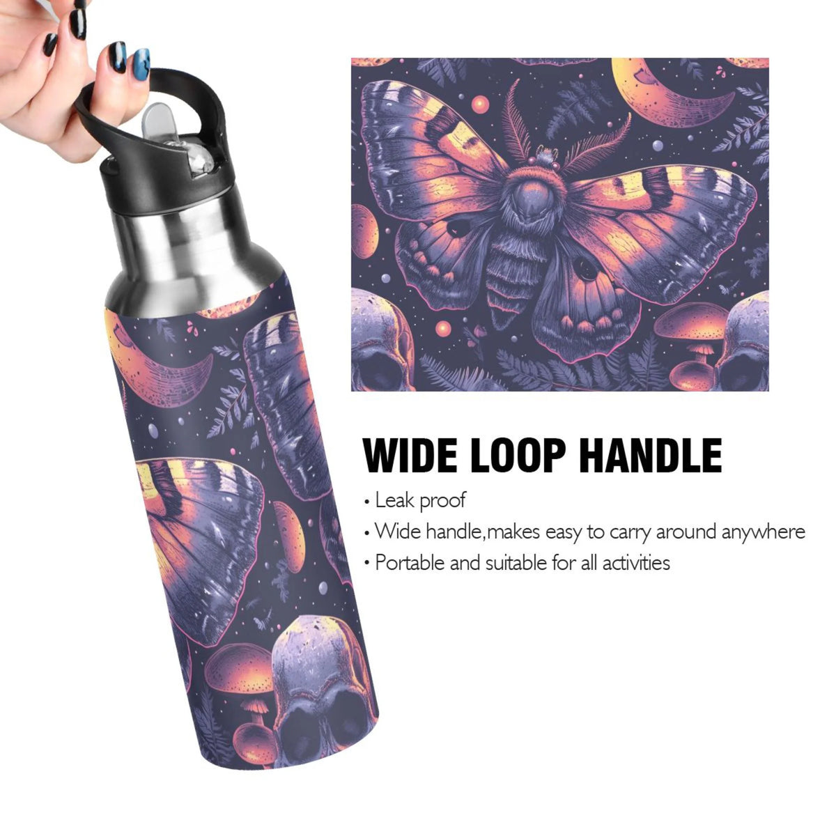 Insulated Stainless Steel Water Bottle with Straw Lid, 20 oz J10837