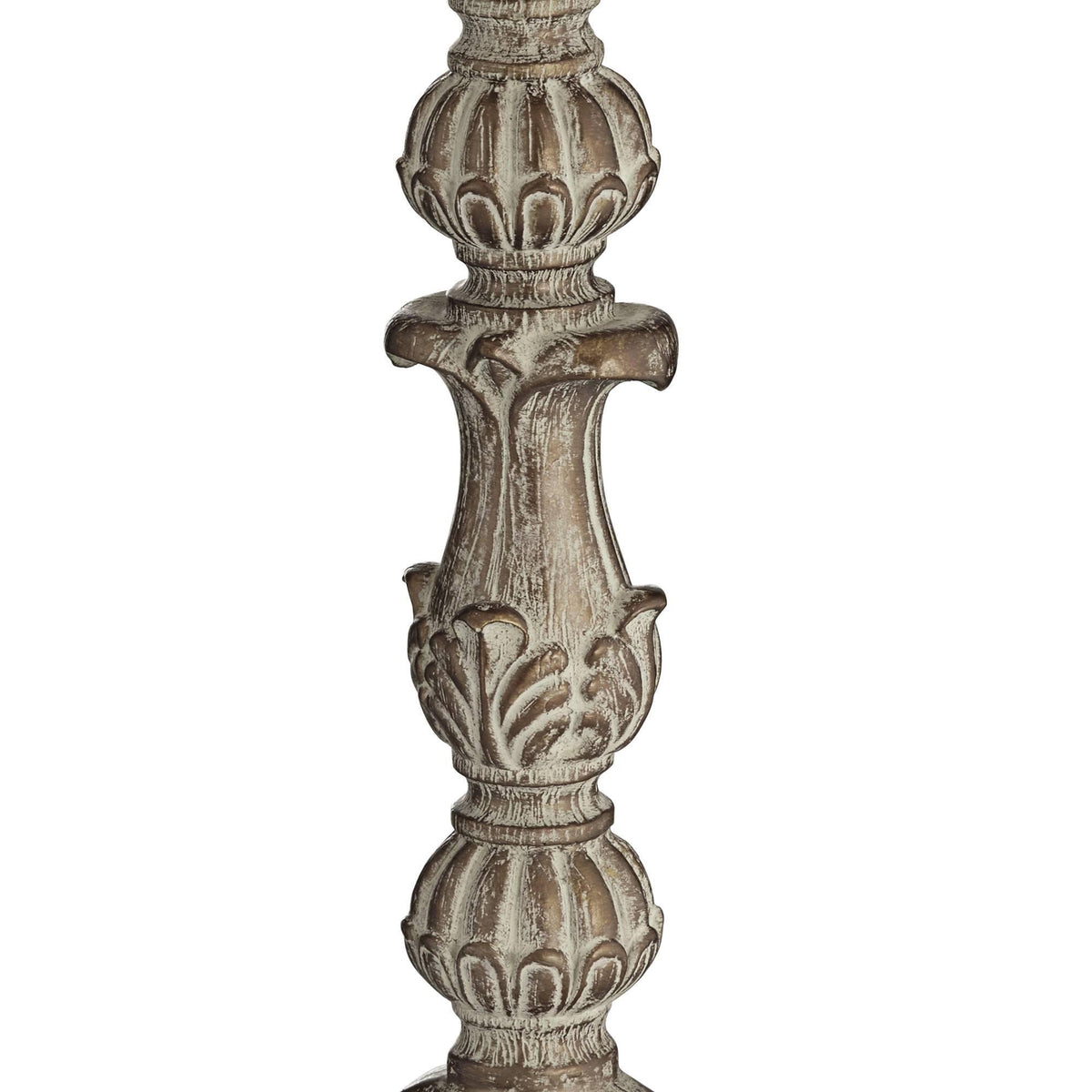 Crystal Antique White Candlestick Table Lamp with Beige Bell Shade R88300