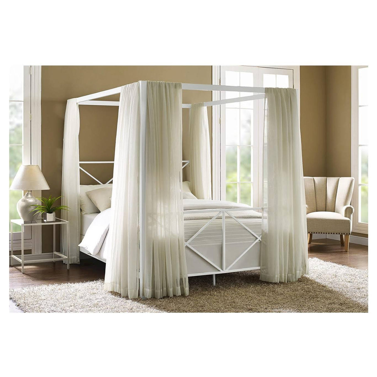 White Canopy Bed I69823