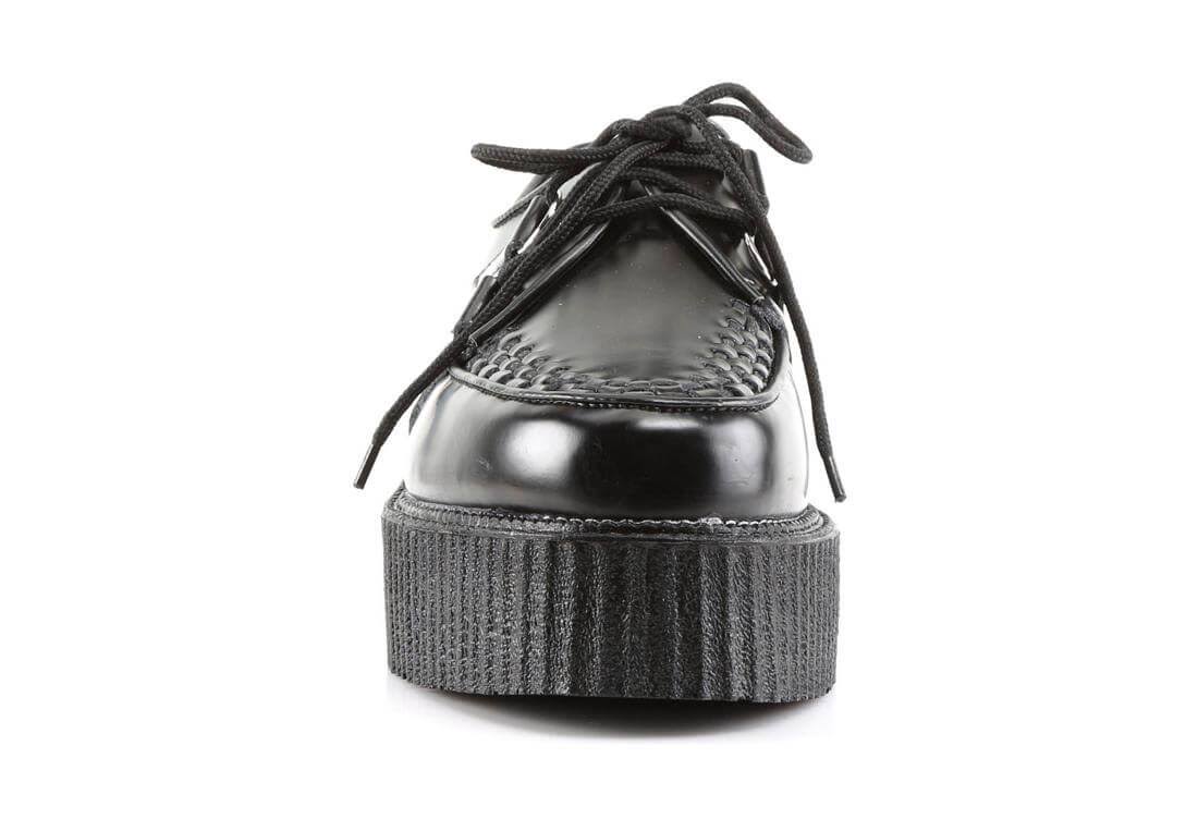Black Leather Creeper Shoes V15007