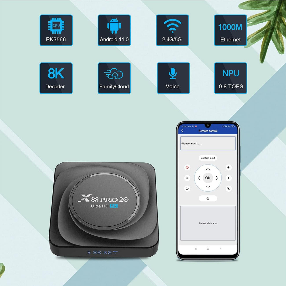 8K Android TV Box with 8GB RAM 64GB ROM F99348
