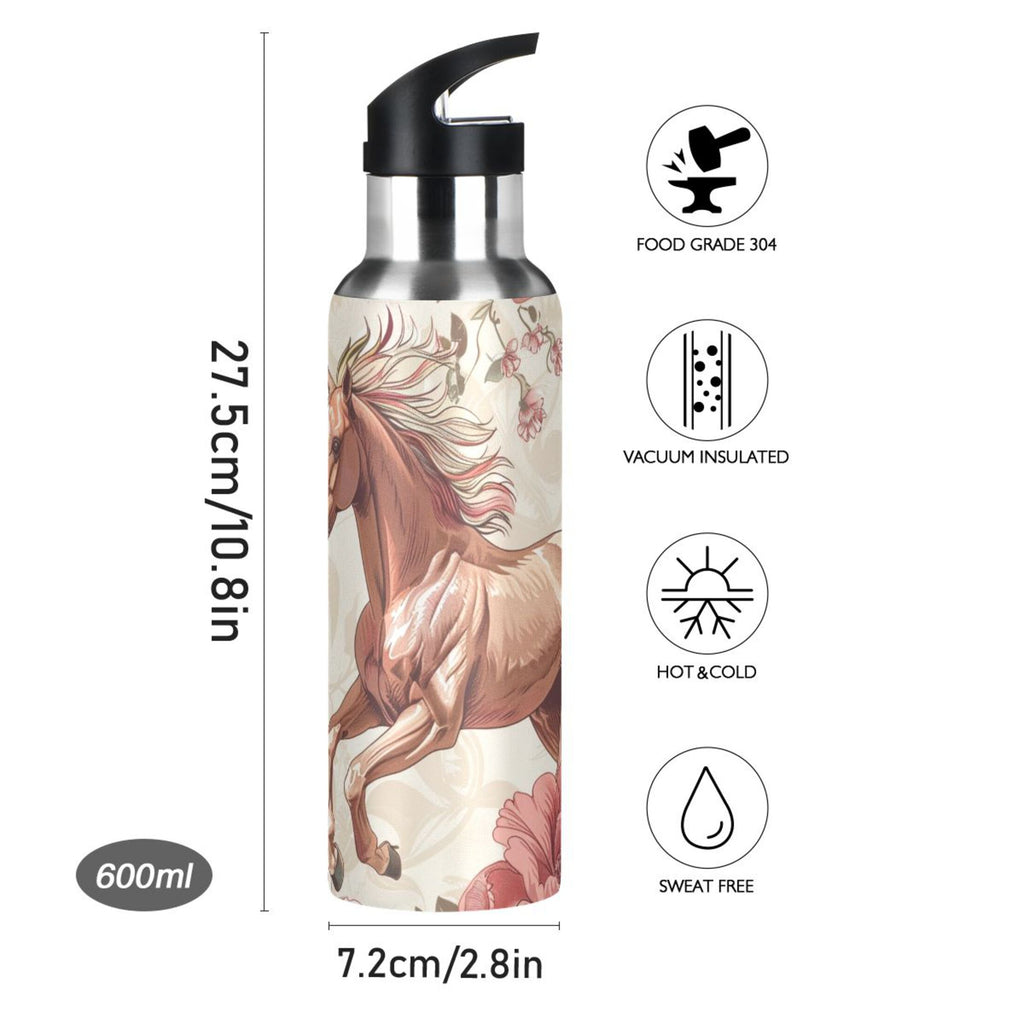 Insulated Thermos Stainless Steel Water Bottle with Straw Lid Flask, 20 oz P3055