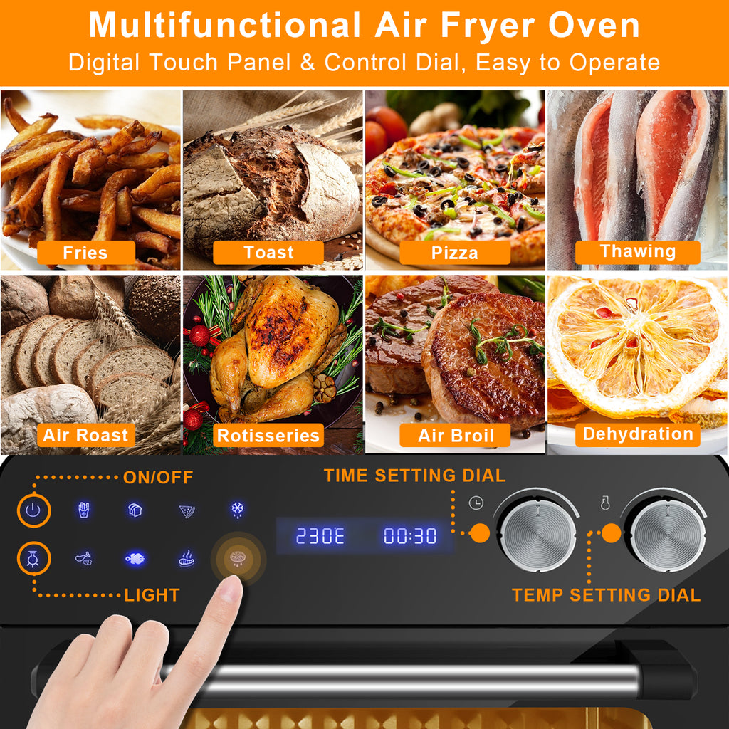 24.3 Quart Stainless Steel Air Fryer Oven with LED Touchscreen G787800