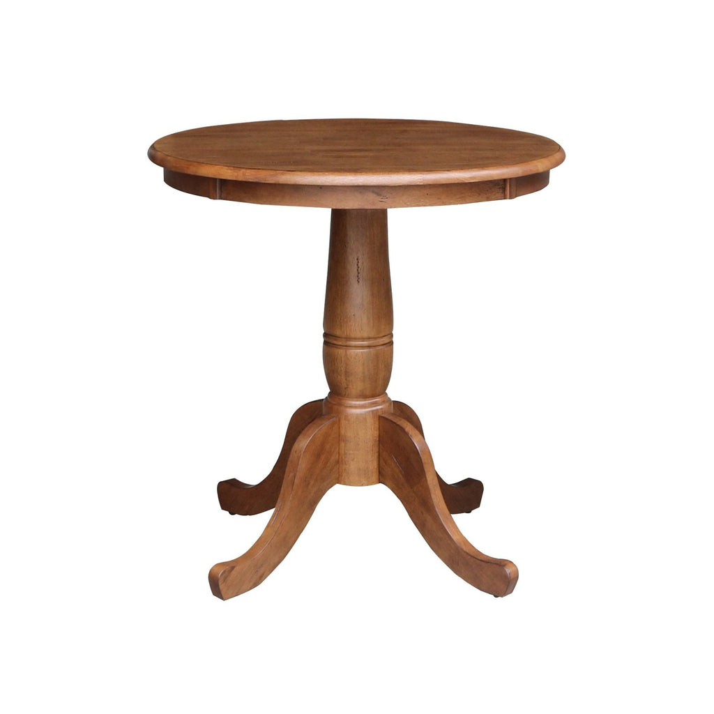 Distressed Oak 3 Piece Pedestal Table Set B19621