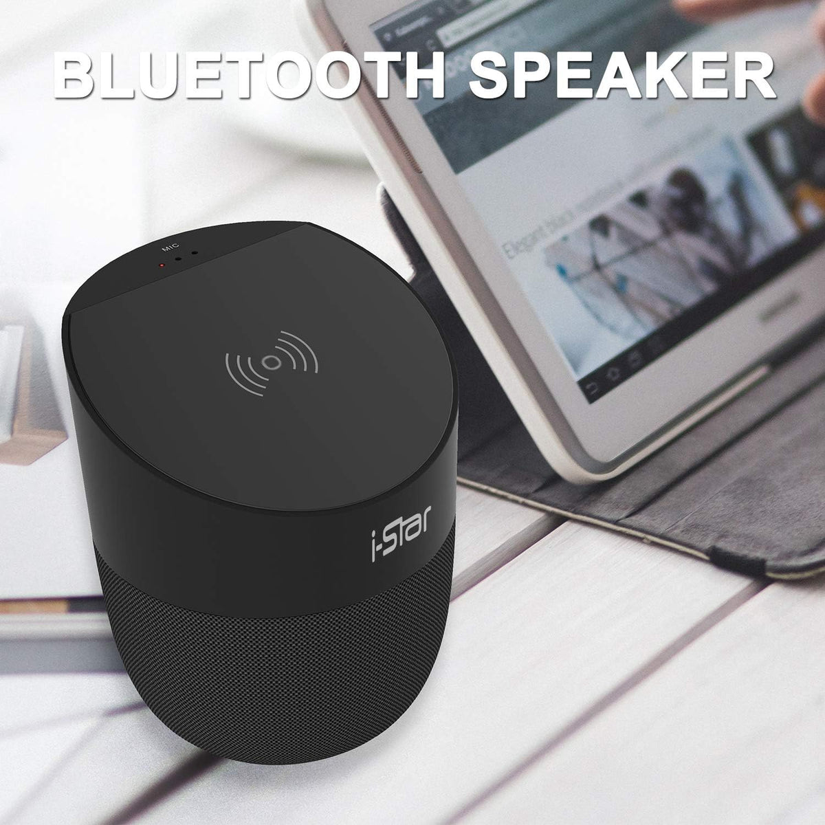 Bluetooth Speaker with Wireless Charging Station, Portable Stereo Speaker, Pack of 2 E2107