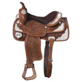 Western Saddle Tooling Suede Seat 17x22 Dark Oil Y347567