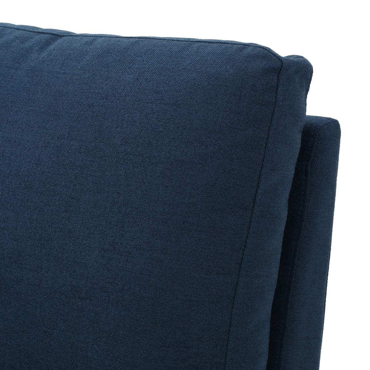 Dark Blue Fabric Sectional Couch with Storage Ottoman N732606