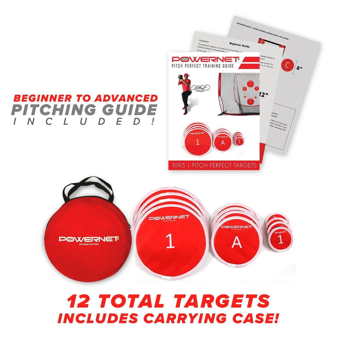 Pitching Bundle with Practice Net, Target System, Strike Zone and Weighted Training Ball J407585