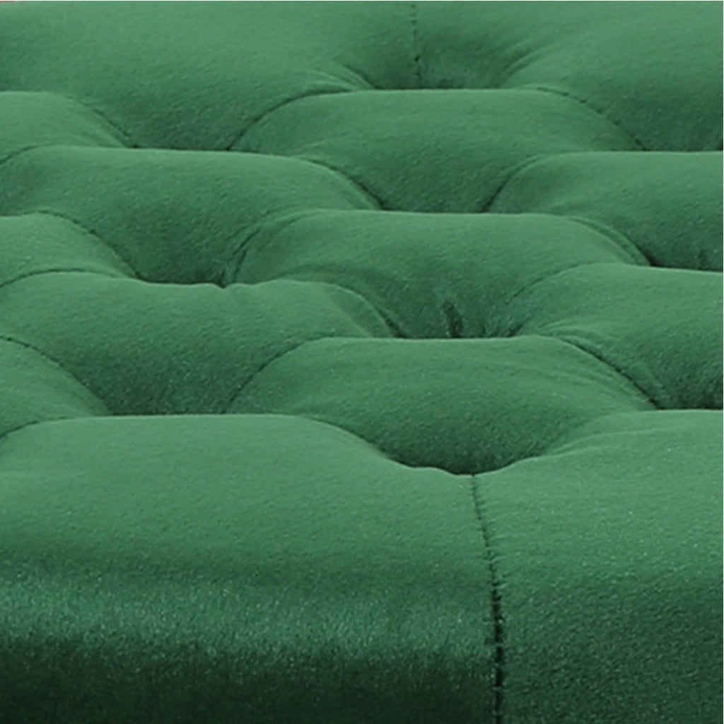 Emerald Velvet Tufted Ottoman Y22460