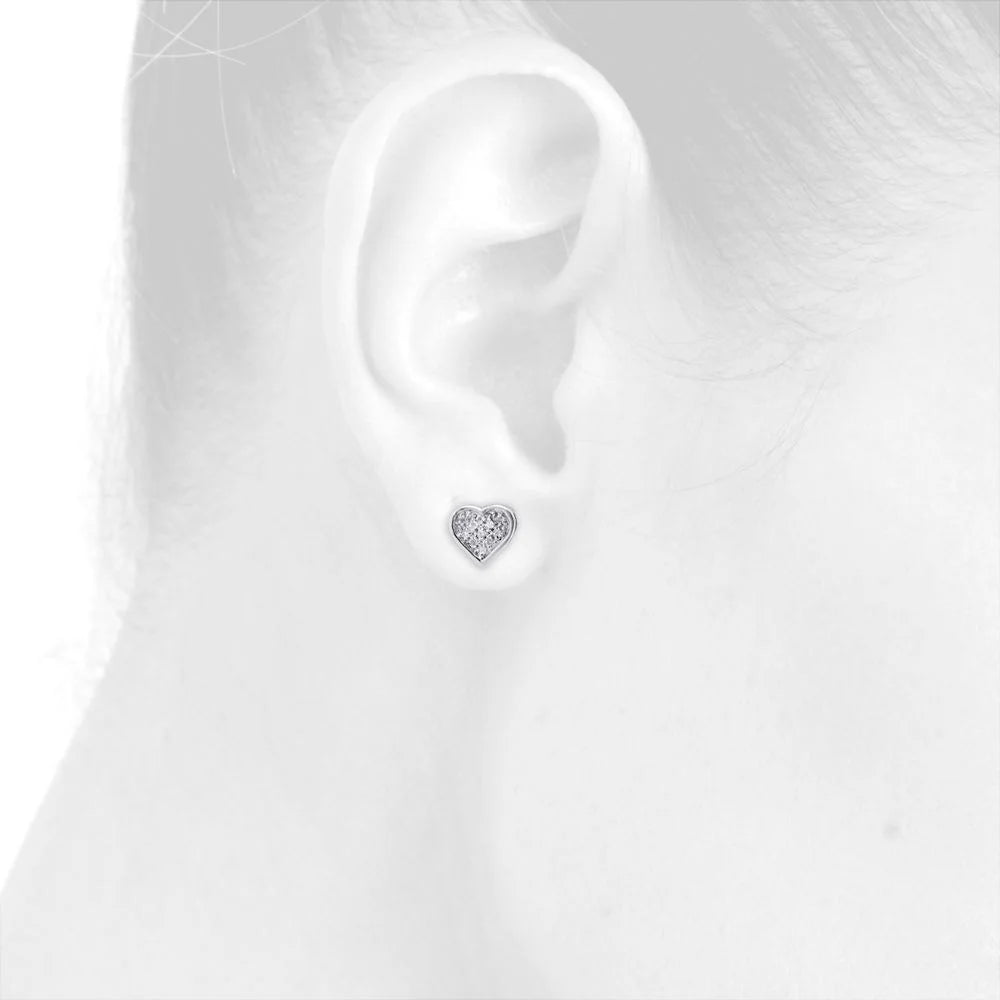 Sterling Silver Heart Stud Earrings A519441