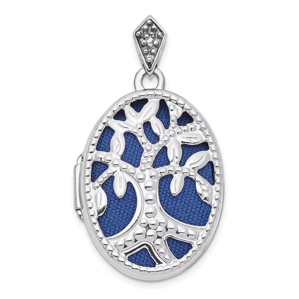 14k White Gold Diamond Locket Pendant B5650