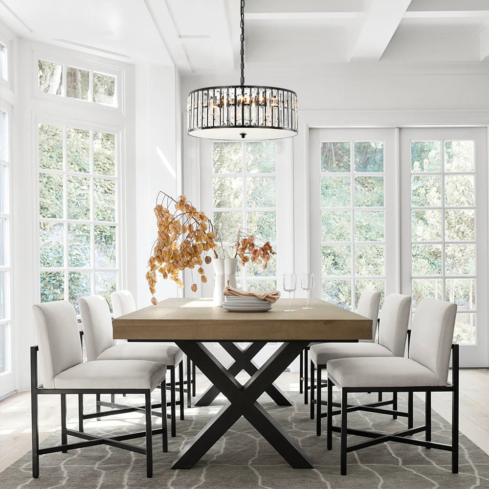 6-Light Dimmable Crystal Drum Chandelier Z508