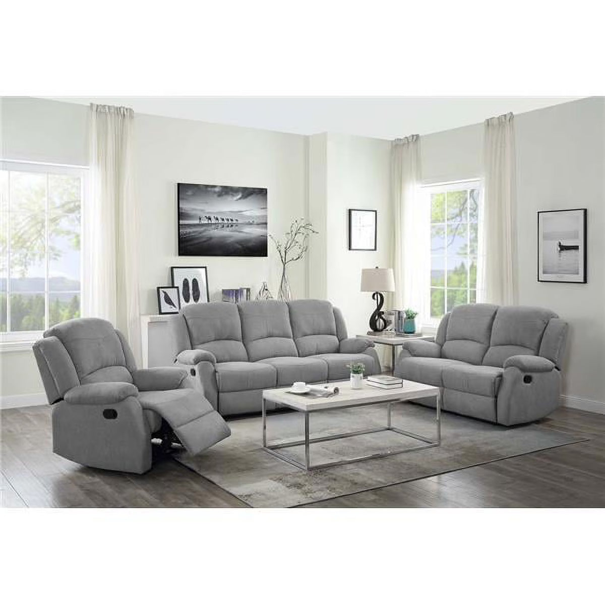 Gray Fabric Loveseat Sofa O6192