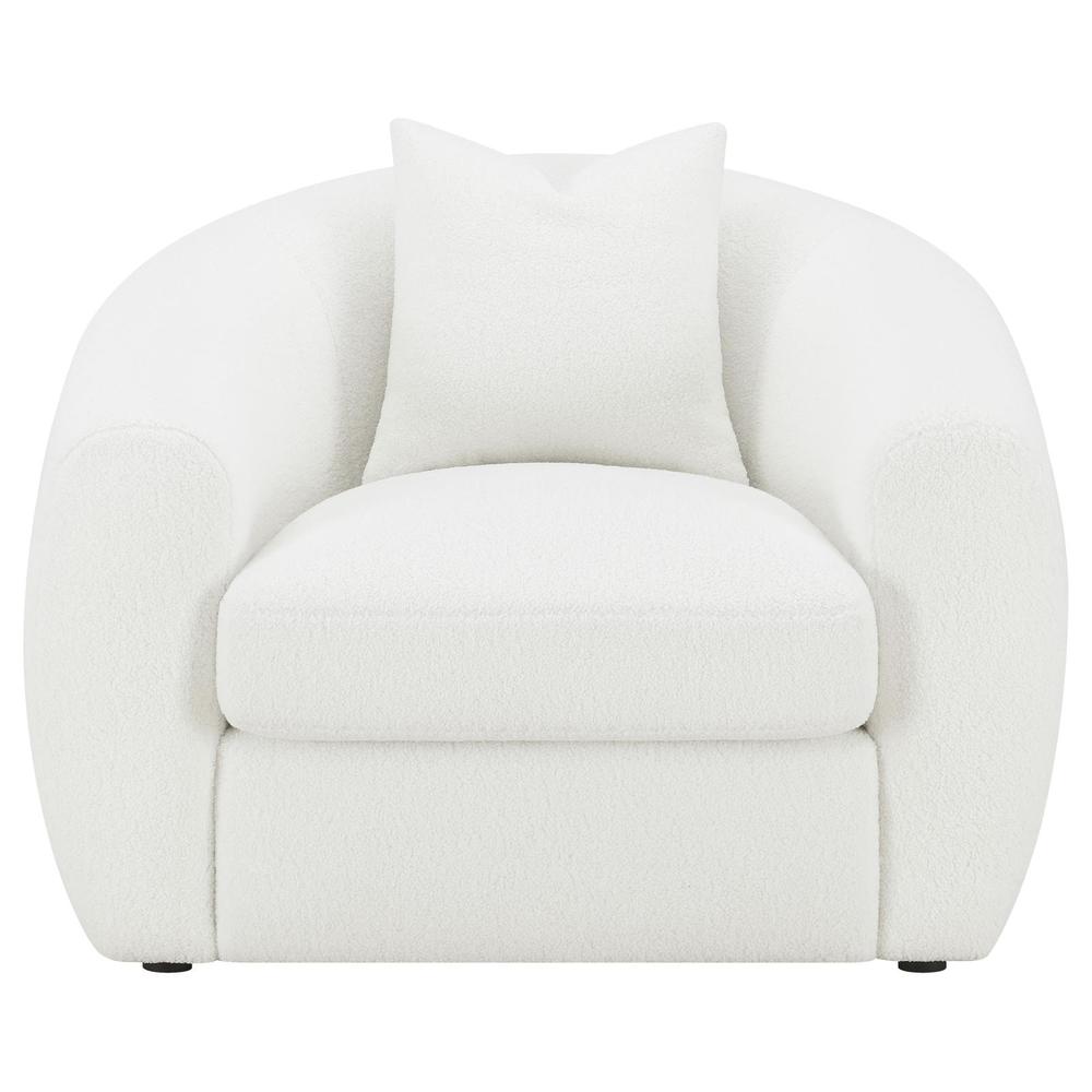 White 3-piece Fabric Upholstered Tight Back Living Room Set S630